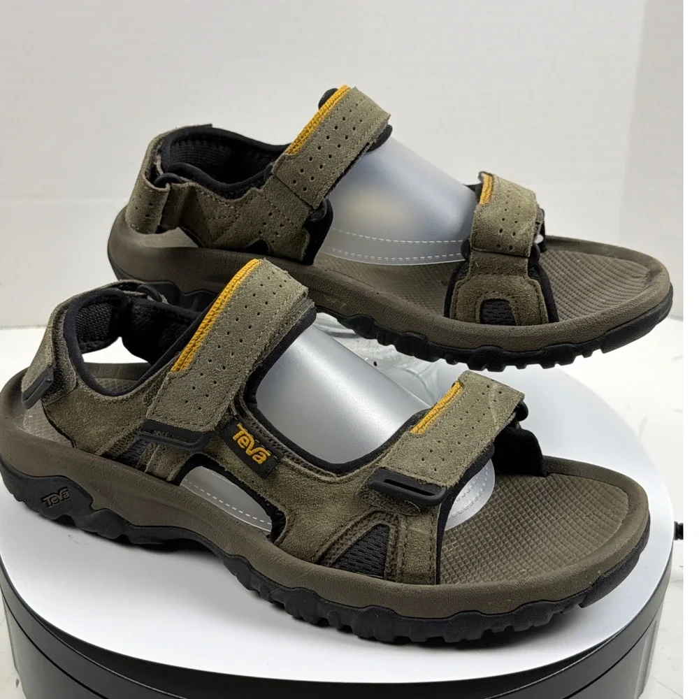 Teva Mens Forebay Olive Green Suede Hiking Sandals 1019192 Size 8